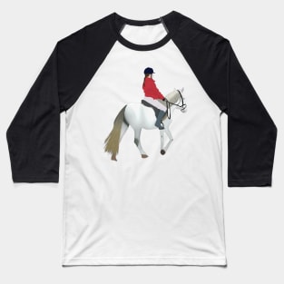 Girl Riding White Horse Baseball T-Shirt